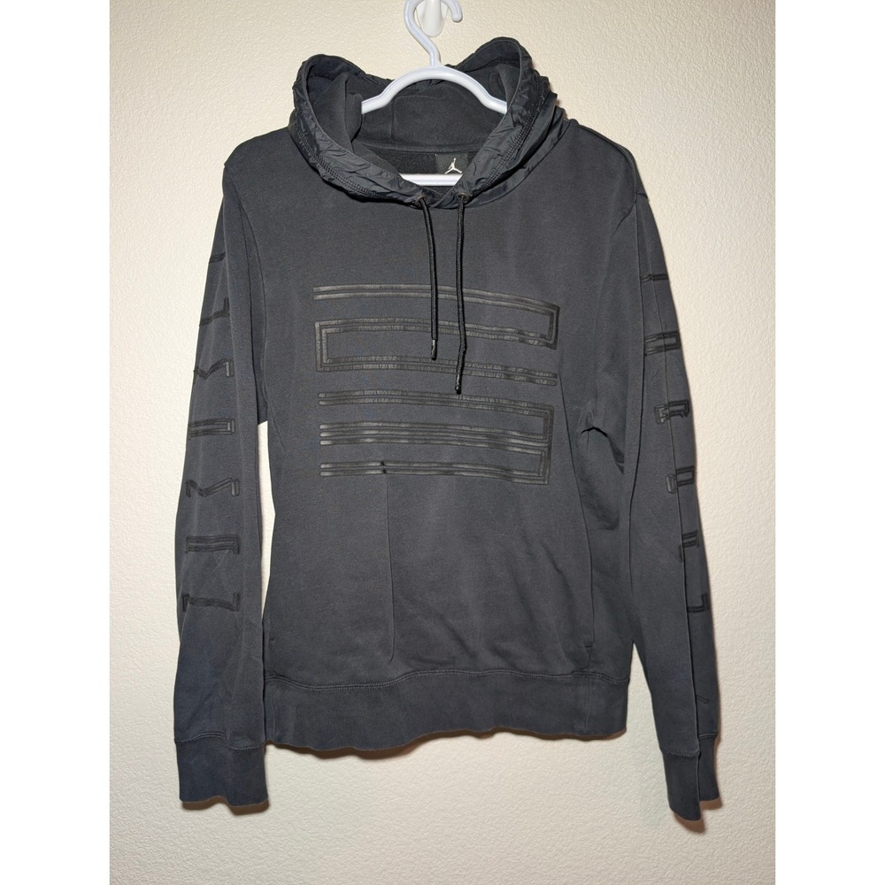Jordan Hoodie Mens Small Black Good Pullover Graphic Sleeve Logo 23 Jumpman